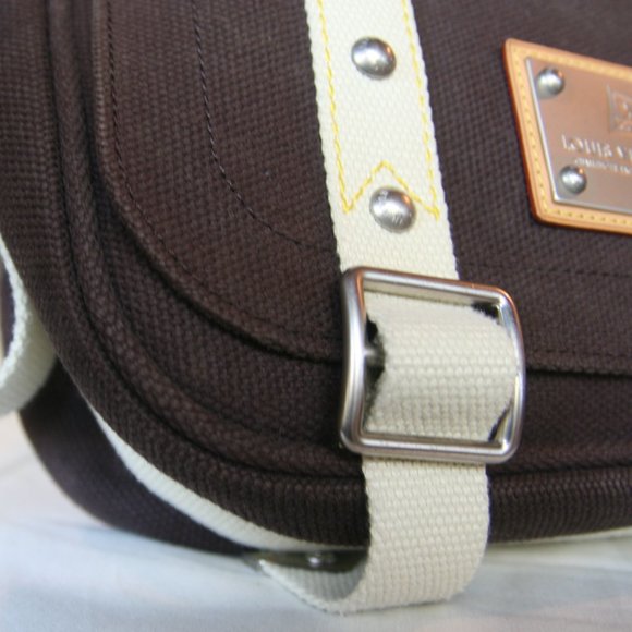 LOUIS VUITTON CUP BESACE TOILE ANTIGUA MOCCA MESSENGER BAG-100% AUTHENTIC - Picture 8 of 14